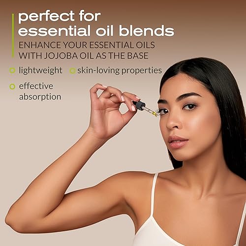 Miniatura 6 de Ella & Eden Aceite de jojoba orgánico para cabello, piel, cara y uñas  prensado en frío y sin refinar, certificado USDA, 100% puro, sin hexano,