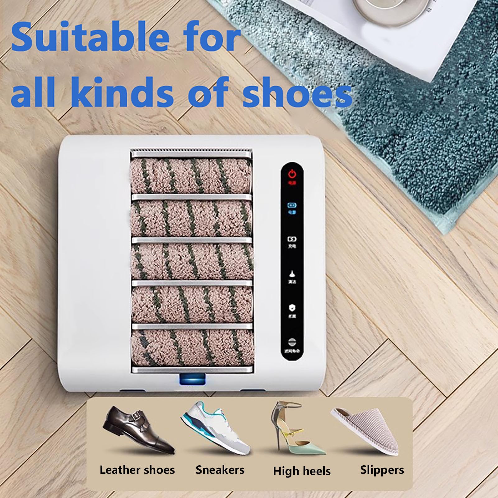 Kit per la Pulizia delle Scarpe, Macchina Automatica a Batteria per la Pulizia delle Suole, sistemas di Pulizia a Secco, Pulizia Rapida in 5 Secondi, per casa e Ufficio.