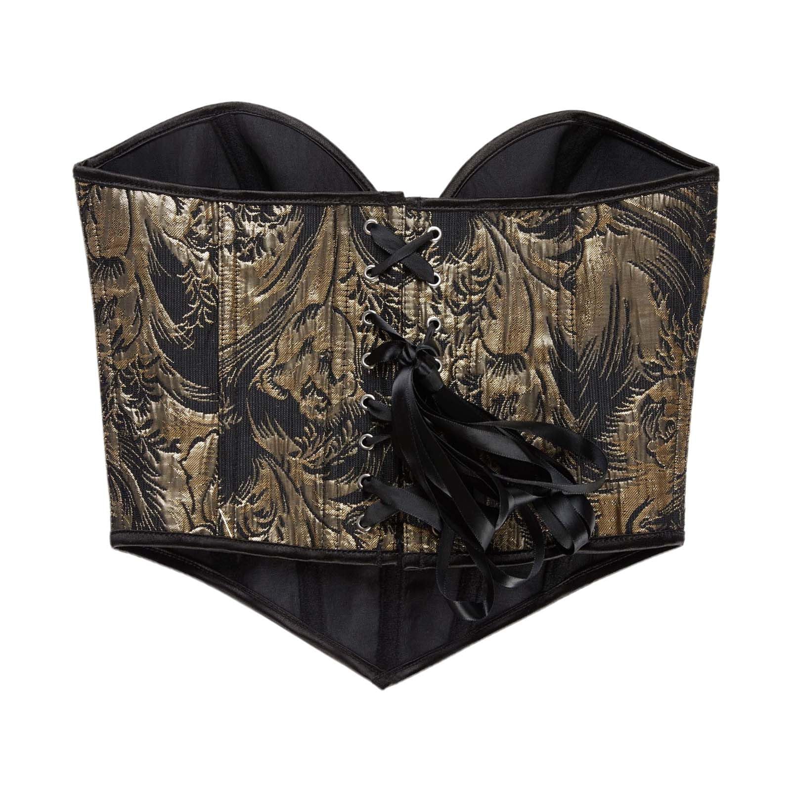 Generisch Corsetto da donna con motivo floreale, aderente, senza maniche, elegante, sagomato, motivo floreale, senza spalline, elegante, versatile