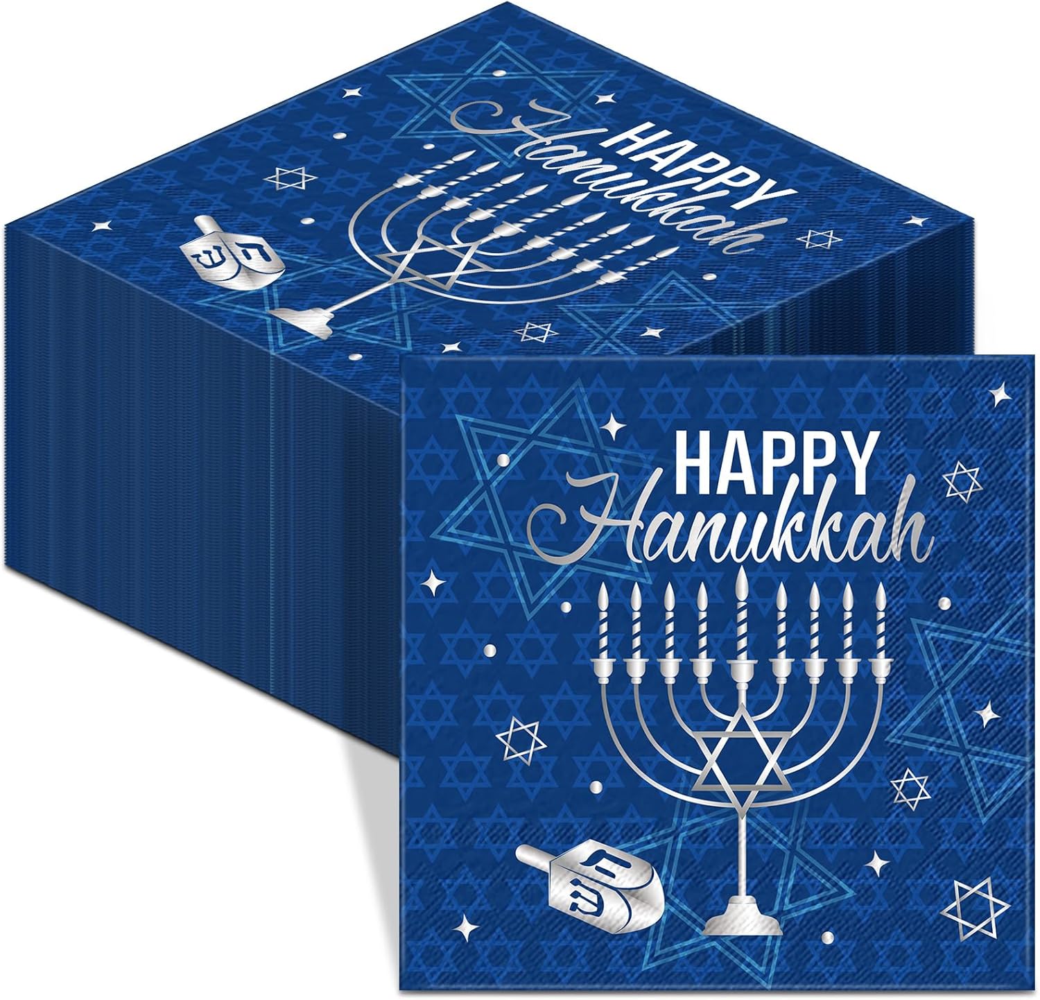 Amazon.com: Honoson 100 Pcs Hanukkah Napkins Chanukah Napkins Paper ...