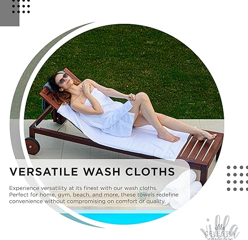 Miniatura 6 de Villa Celestia Paños de lavado de cara de 650 GSM azul marino, 100% algodón para tu cuerpo, paños de lavado suaves para tu cara y cuerpo, paños de