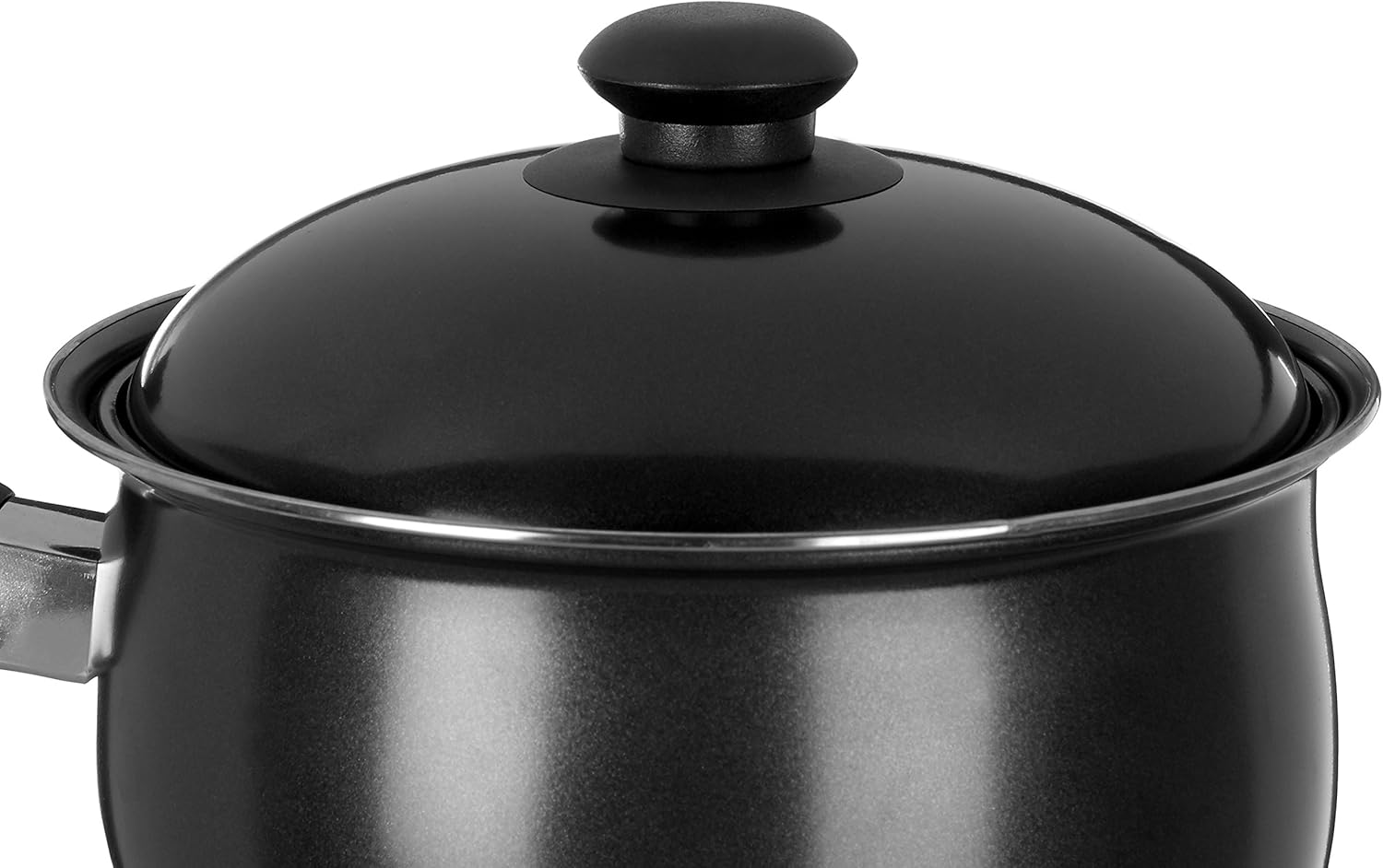 Premier Housewares Black Non stick Steel Cookware Set of Pans and Pots for Cooking in Kitchen Stainless Steel Kitchen Set Stainless Steel 3 Pieces