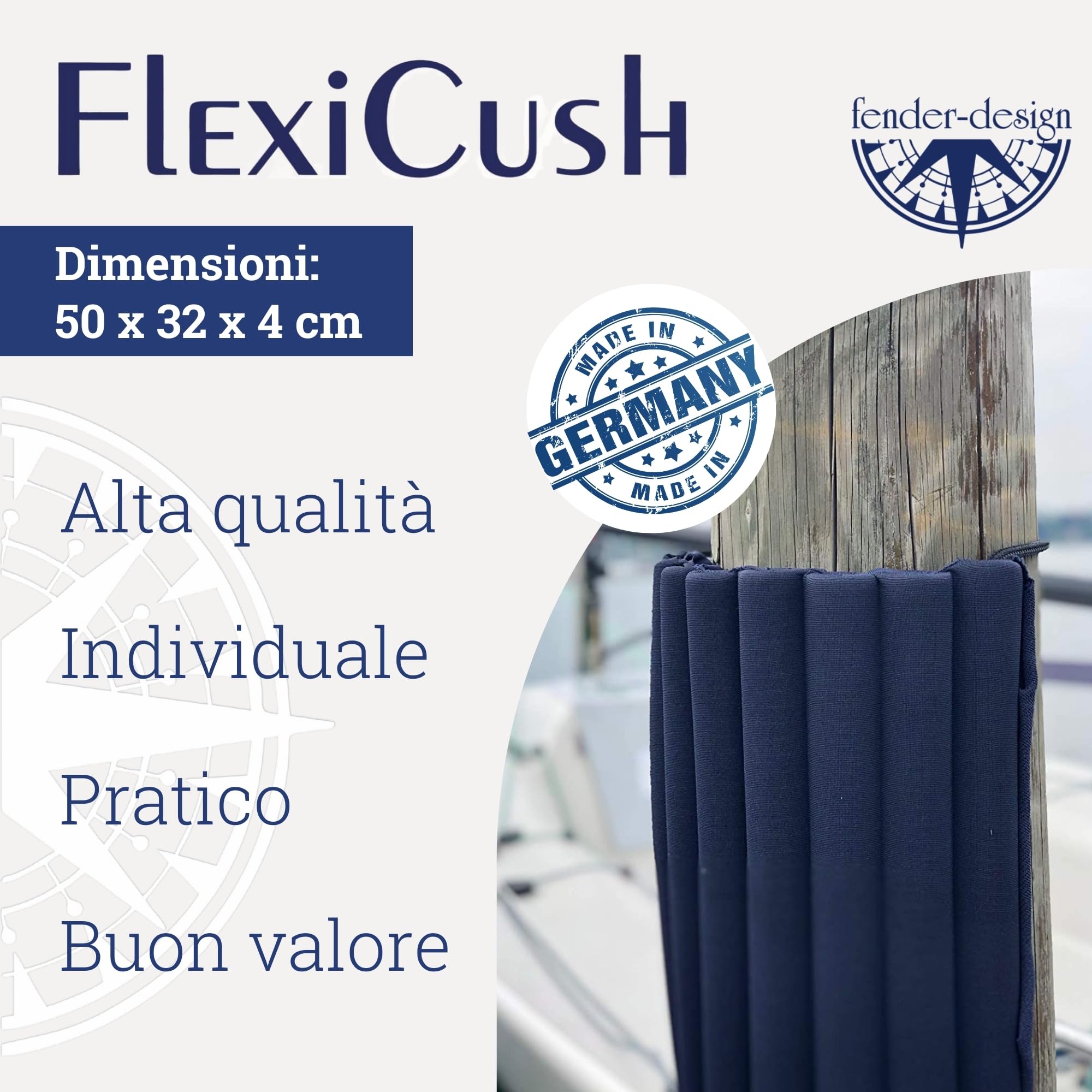 FlexiCush - il cuscino parafango universale sviluppato per l'uso negli sport acquatici (50 x 32 x 4 cm)