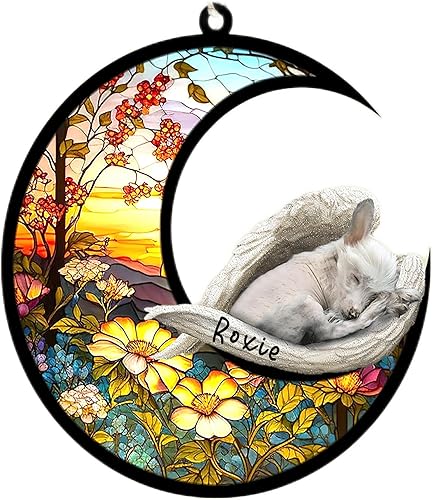 Miniatura 402 de Chow Chow Dog Memorial Suncatcher, adorno de Navidad Chow Chow con nombre, atrapador de pérdida de mascotas, regalos para los amantes de los perros