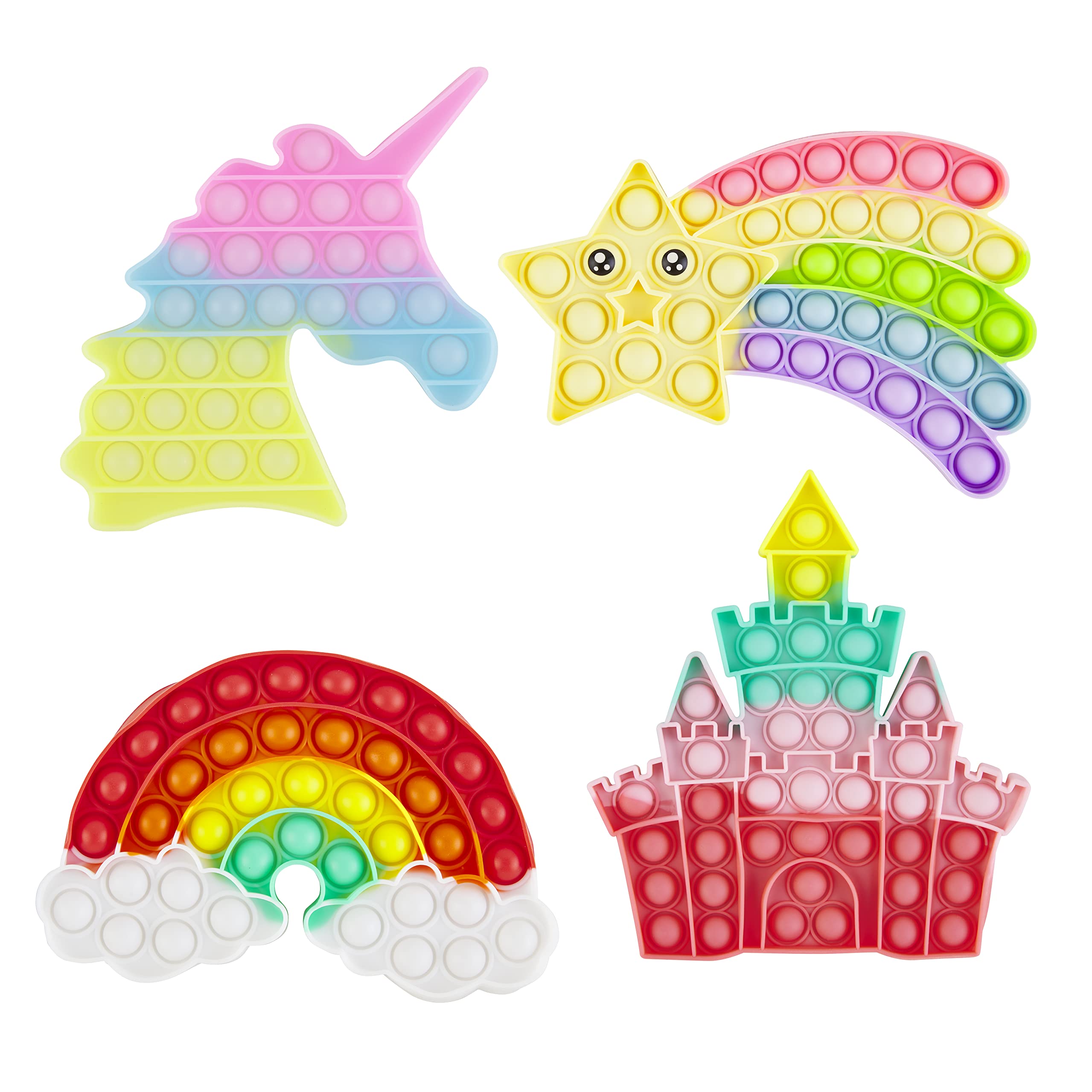 Mud Pie Baby Girl Silicone Toy Popper, Rainbow