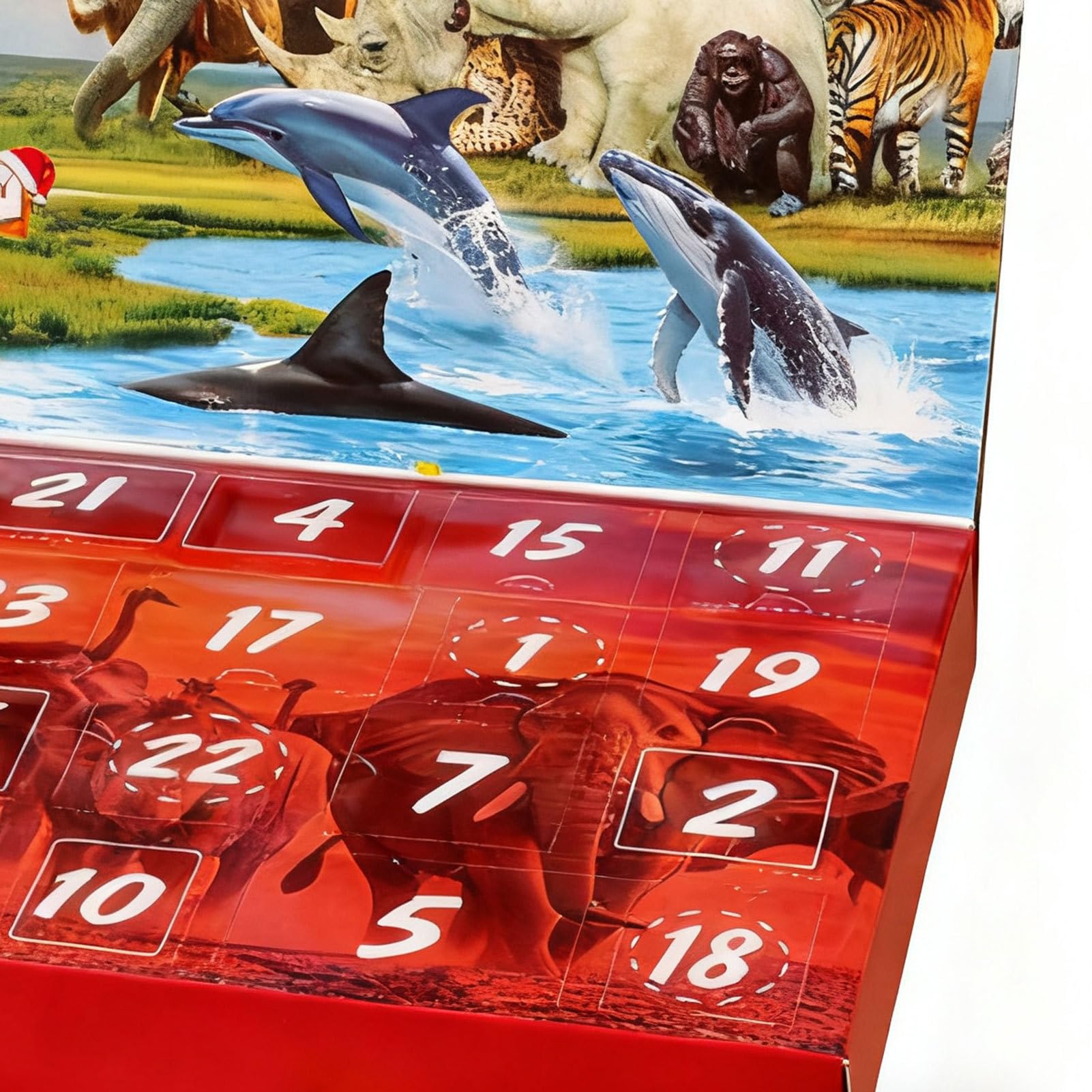 Calendario De Adviento Con Figuras De Animales Decoración 3D De Exploración | Calendario De Cuenta Atrás Con Figuras De Animales Para Escritorio Estantería Niños Jóvenes