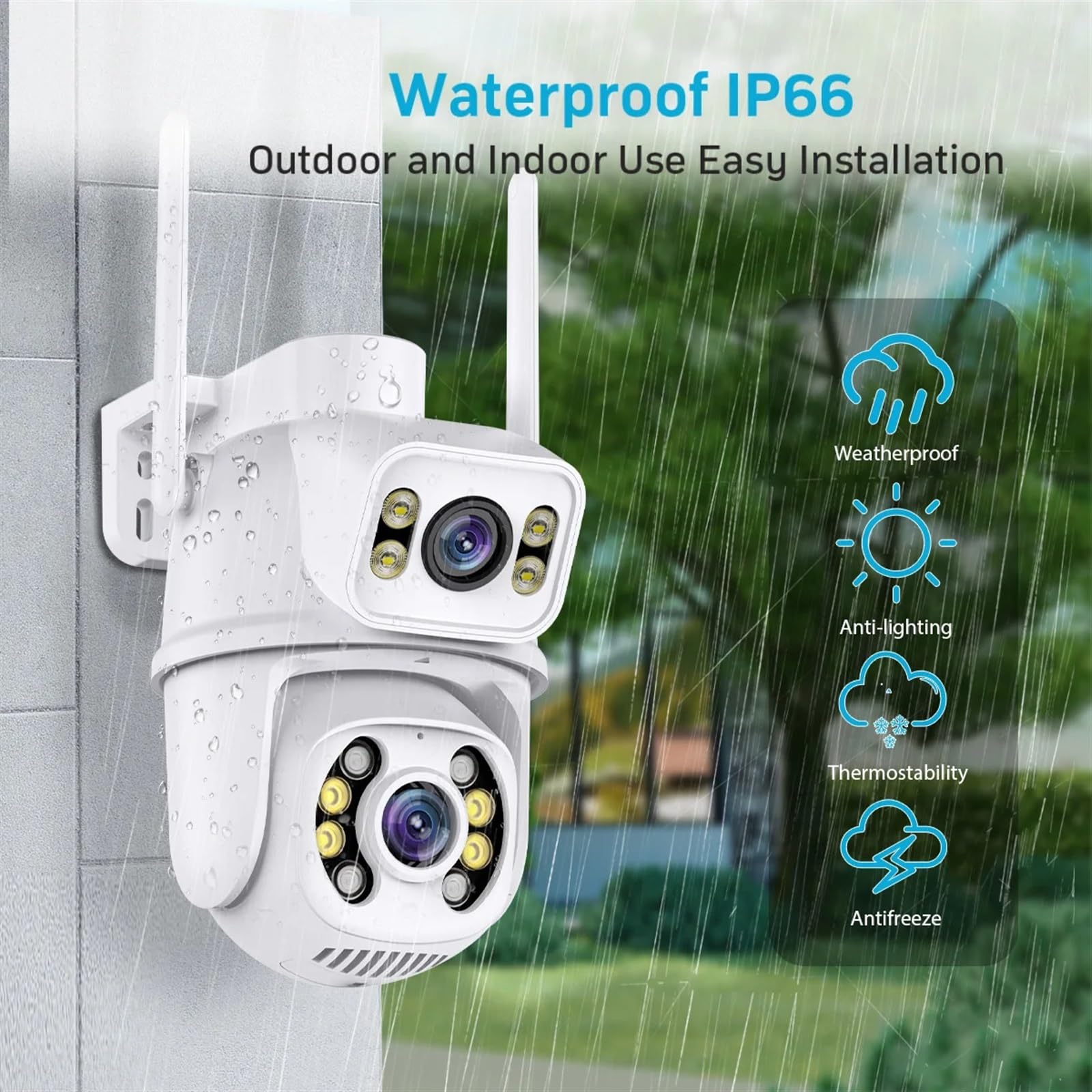 Kamera Wi-Fi 8MP PTZ Podwójne ekrany Automatyczne śledzenie Noktowizor Kamera monitorująca CCTV Zewnętrzna kamera bezpieczeństwa IP 4MP(4MP NO SD Card)