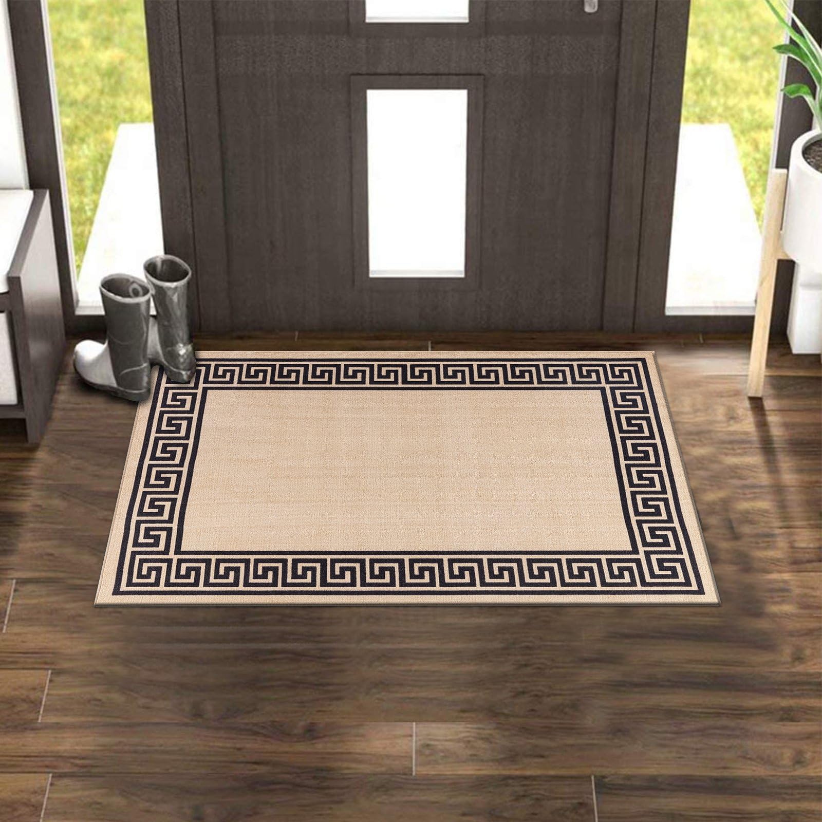 renoazul® Carpet Runners for Hallways Non-Slip Long & Wide Heavy-Duty Plain | 80 x 300 cm Super Absorbent Indoor Stair Carpet and Kitchen Anti-slip Floor Mats - Greeky Rug - Grey & Black — view 70