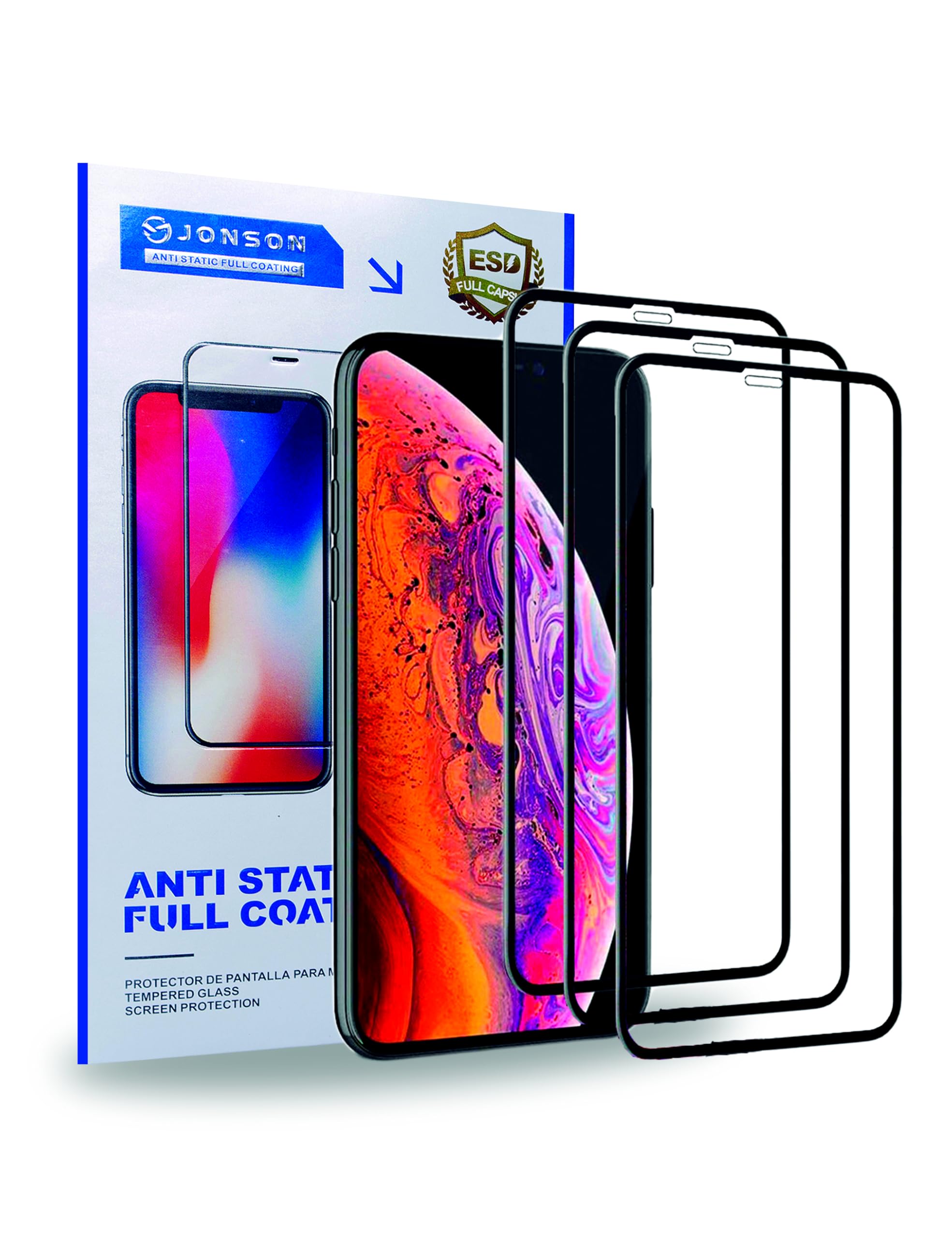 Genérico JONSON 3 PIEZAS Protector Pantalla para iPhone 17 Pro Max (6,9″), Cristal templado de instalación fácil, Antiarañazos, Dureza 9H, Ultra Resistente