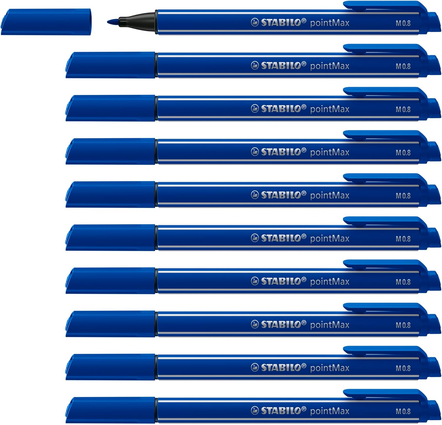 STABILO Nylon Tip Writing Pen pointMax - Pack of 10 - ultramarine