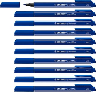 STABILO Rotulador punta media pointMax color azul marino - Caja con 10 unidades