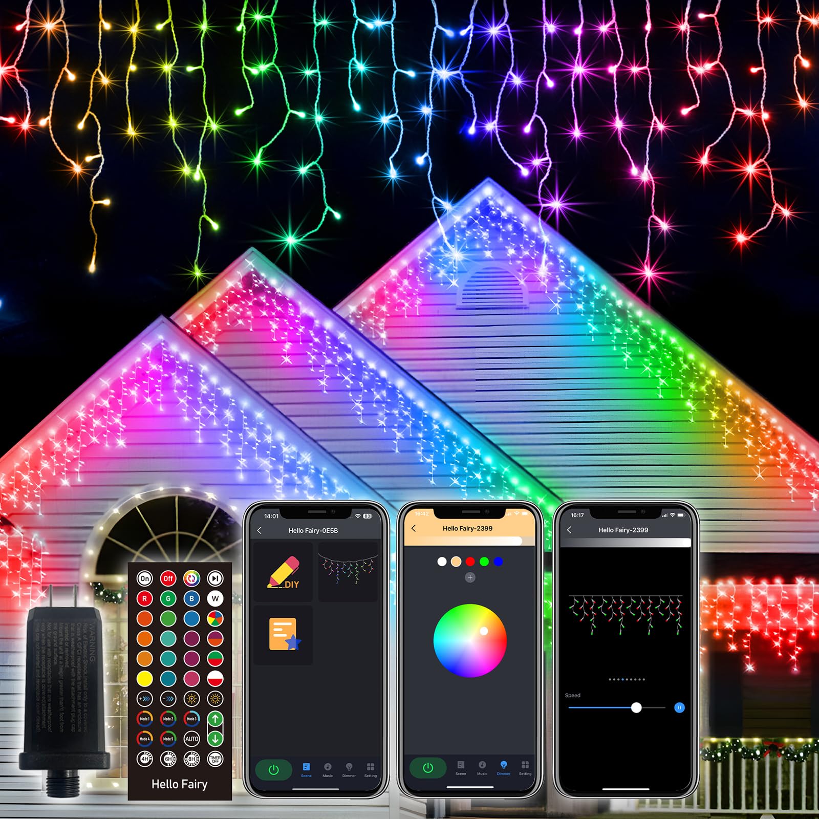 Photo 1 of Avatar Controls Smart RGB Icicle Lights - 33ft, 299 LEDs