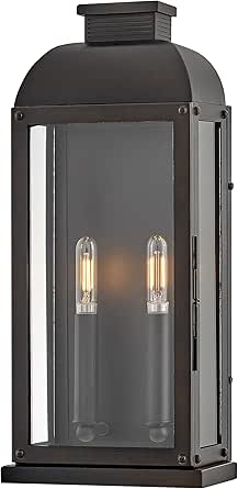 Hinkley Tiverton Medium Wall Mount Lantern, Dark Oxidized Brass