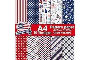 Morcheiong 4th of July Patriotic Scrapbook Paper