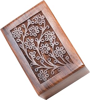 Handcrafted Keepsake Wooden Urn Box for Ashes - Beautiful Wooden Urn Tree of Life Design Handmade Rosewood Cremation Urns - Small Wood Box Cremation urns