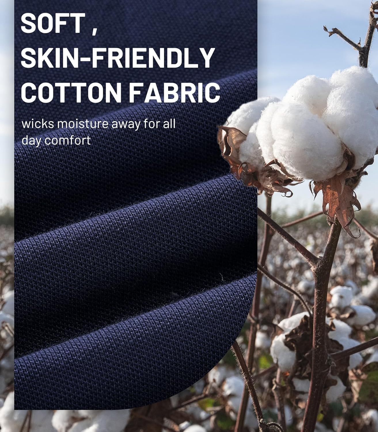 MIER Polo Shirts for Men Cotton Long Sleeve Golf Tennis Collared Shirt for Casual Work Travel, 3 Buttons, Ultra Soft - Image 4