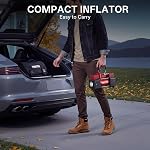 YUNGTEE Pompe d'inflation à double cylindre de charge pour pneumatiques gonflables,12V portatif Air Pompe à compresseur avec urgence LED lampe - 150PSI Pompe à pneus, Appliquer à la voiture,SUV,RV