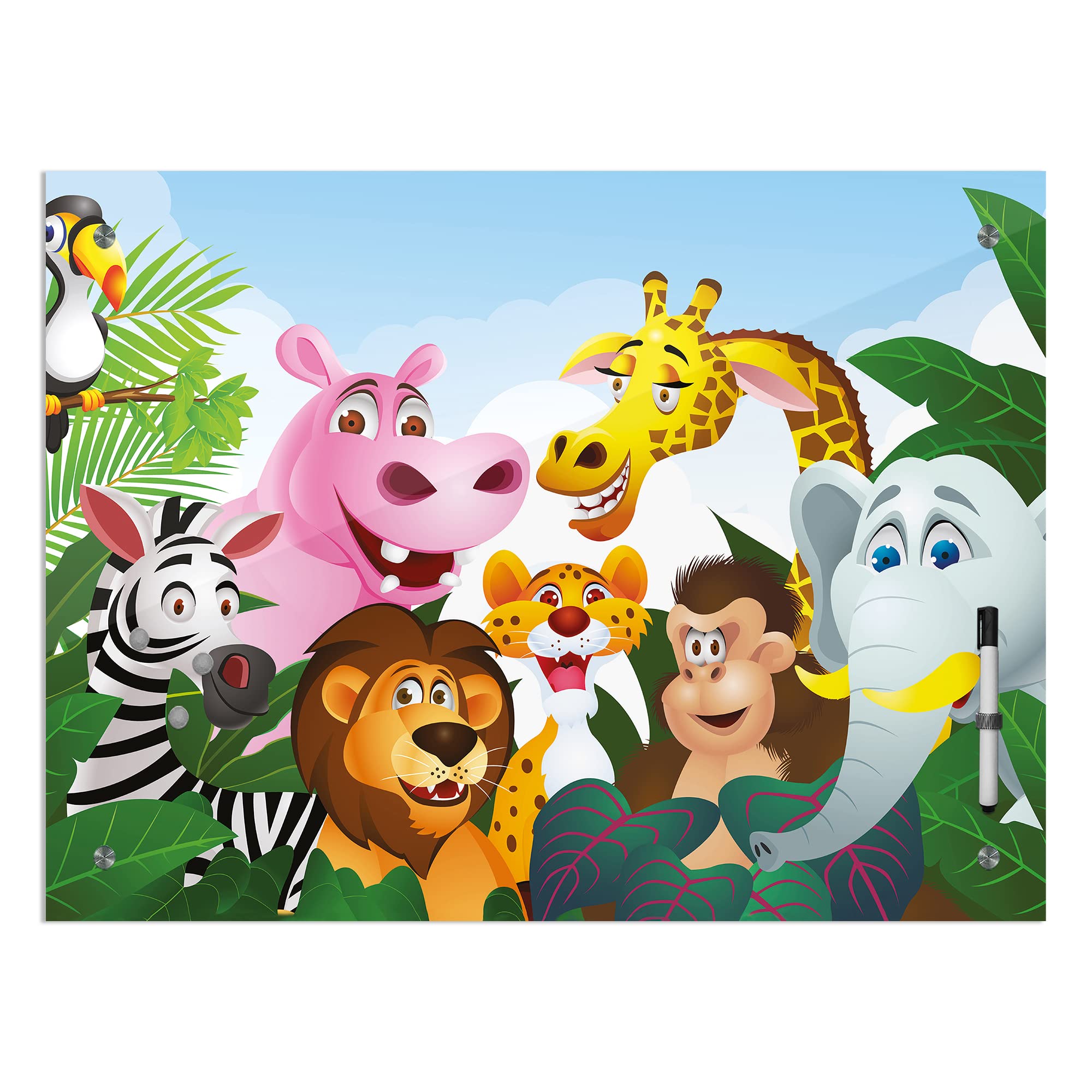 Bilderdepot24 Tableau mémo magnétique en Verre pour Enfant