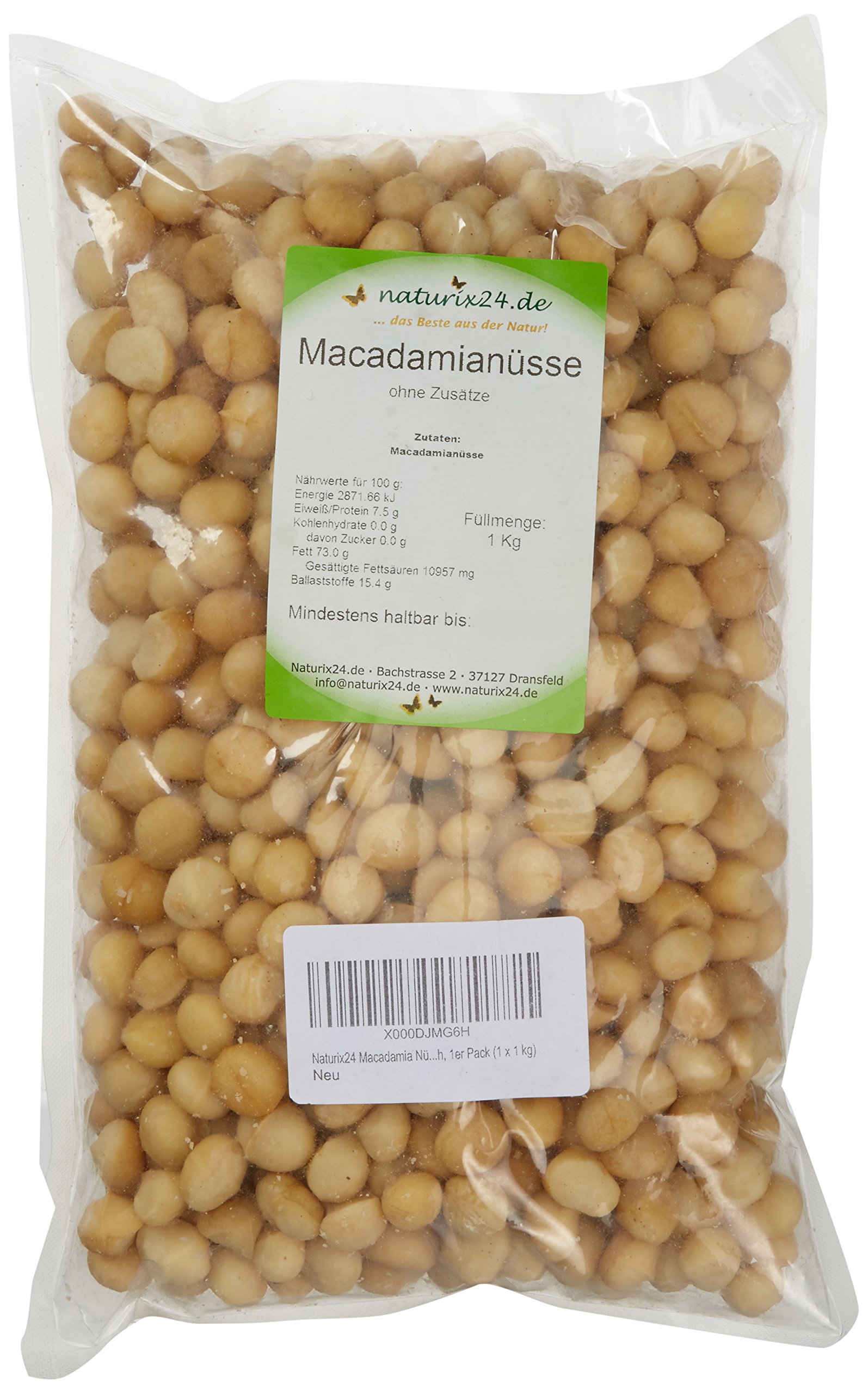 Naturix24 Macadamia Nüsse roh, 1er Pack (1 x 1 kg)