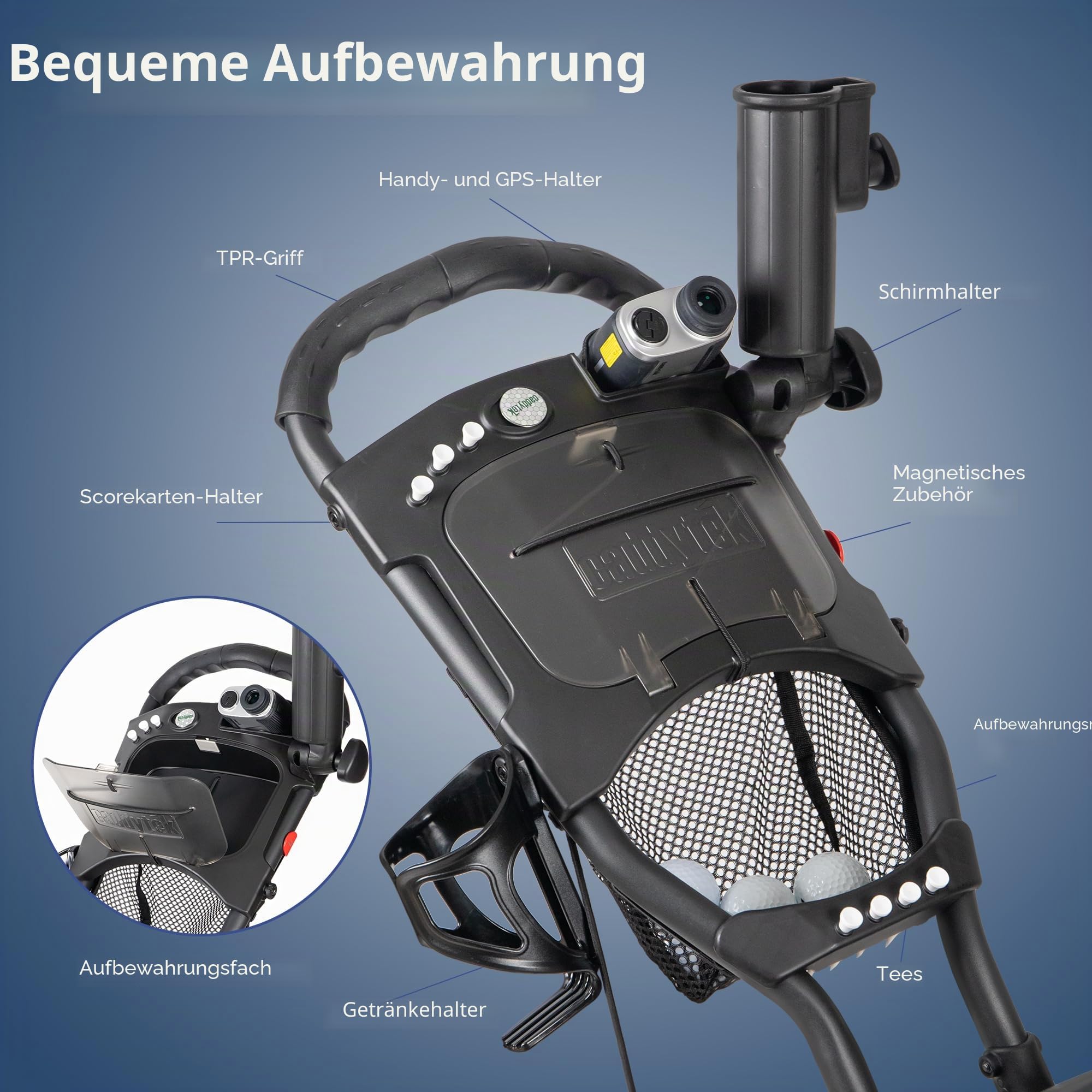 CaddyTek Explorer V8 Superlite Golfwagen mit 4 Rädern, Explorer Version 8