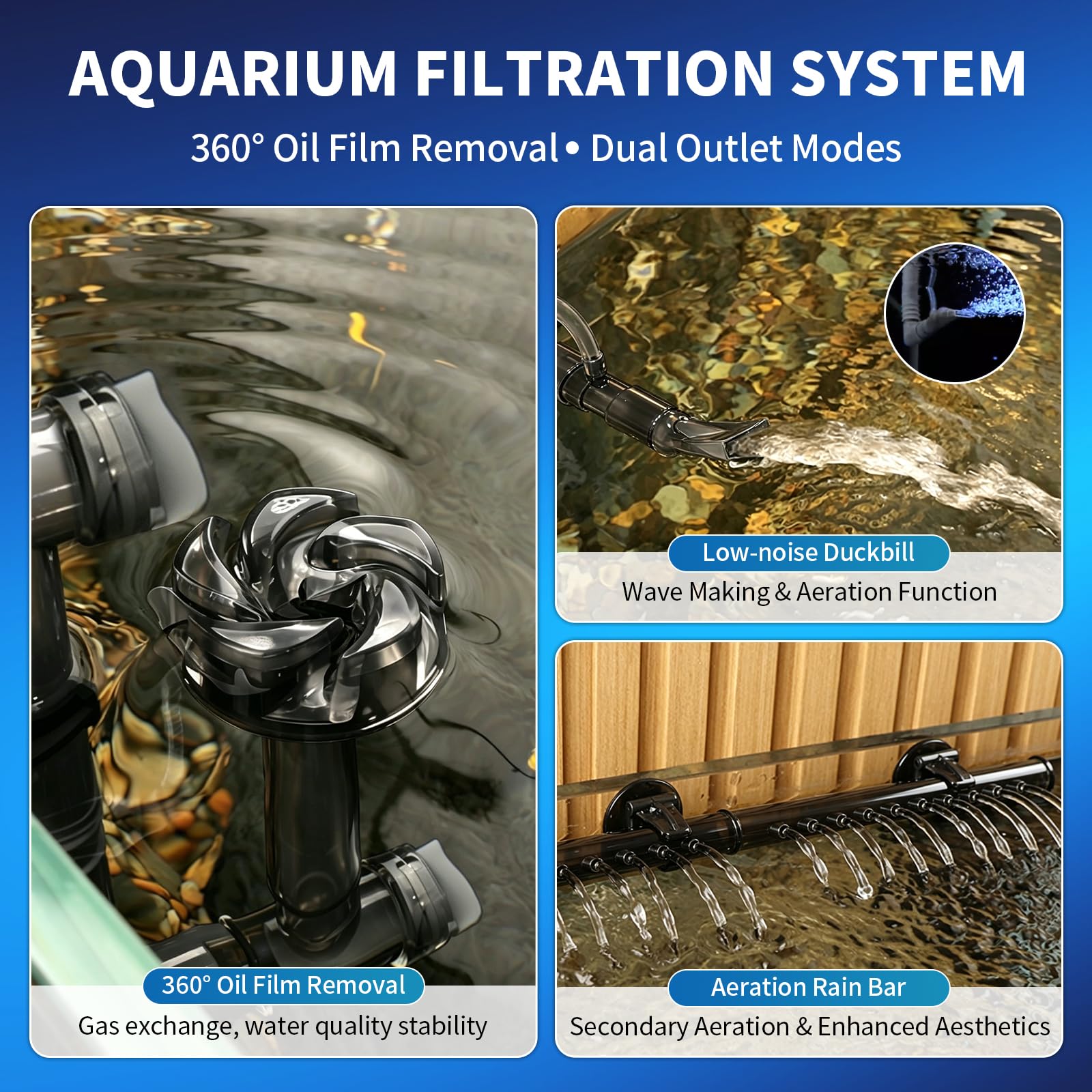 EXLECO Filtro exterior ajustable para acuario, 1000 l/h, 12 W, para