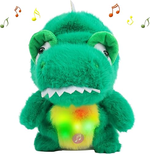 Easfan Dinosaurio LED parlante repite lo que dices, animal de peluche que canta temblando, eléctrico, interactivo, divertido, juguete de peluche,