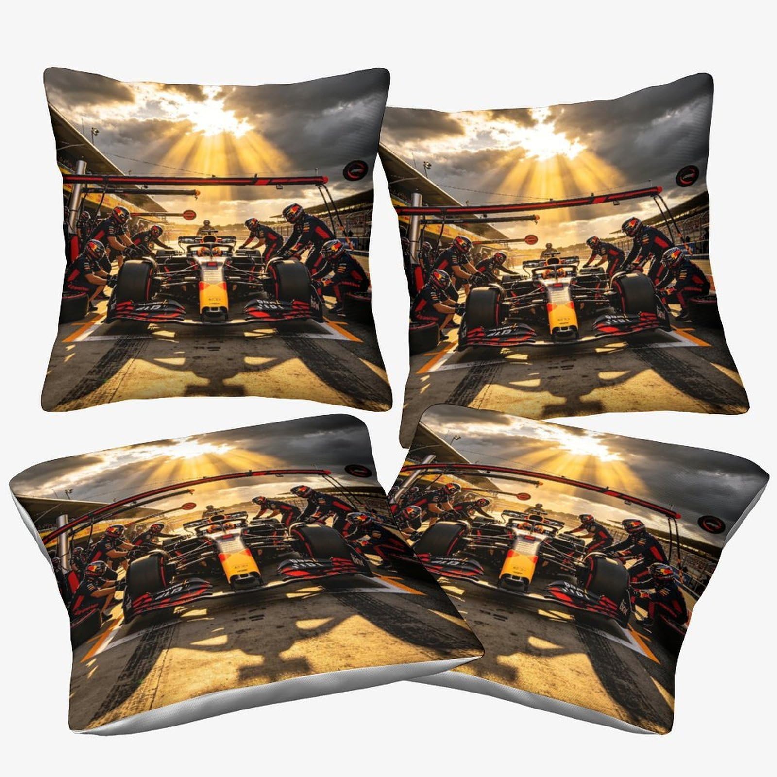 Dafufbw Formulaa Racing Throw Pillow Cover 45X45cm, 4Pcs, Rectangle Pillow Cases Home Decorative Microfiber Pit Stop Cushion Cover For Bed Sofa
