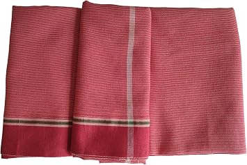 BHAVICREATION gamcha Towel Indian Gamcha for Puja Spiritual Towel Large Size 60 x 32 inch Indian Cotton Gamchha Too Thin Red Gamcha for Puja Spiritual