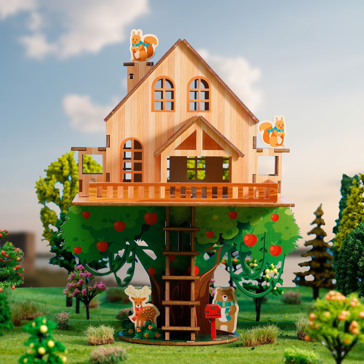 3D Wooden Puzzles for Adults Apple Treehouse – Fantasy Forest Building Kit, Fun Creative Craft & Room Decor Gift