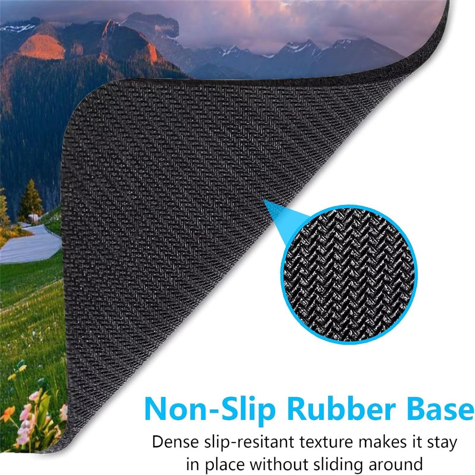 Krajobrazowa szeroka podkładka pod mysz do gier mata na biurko górska XXL 1400 x 700 x 3 mm, mata komputerowa akcesoria biurowe z podstawą antypoślizgową do klawiatury i myszy dla graczy J610