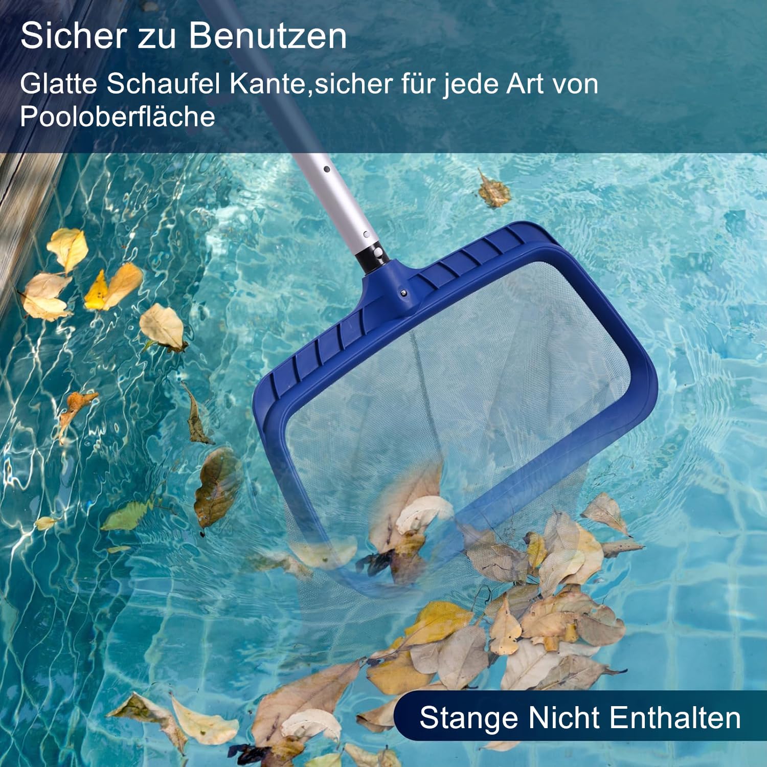 POOLIFE Poolkescher Tiefenkescher Mit Stabilem Rahmen,Hocheffizienter Pool Laubkescher Mit Leicht Zu Schaufeln Den Kanten