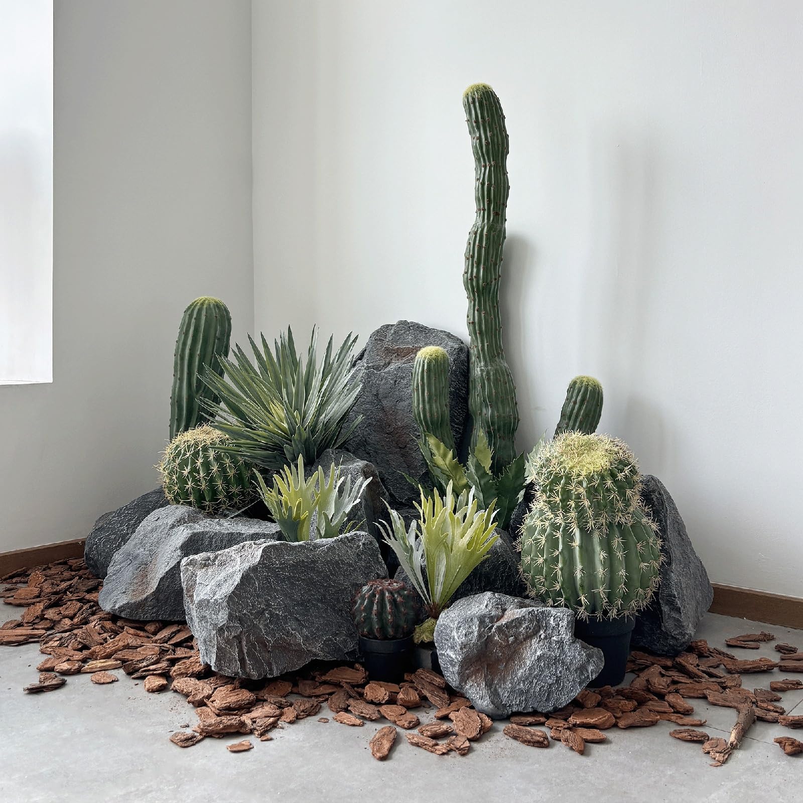 Roccia Finta Leggera for paesaggistica, Decorazione realistica del Giardino in Schiuma PU(32x24x20cm)