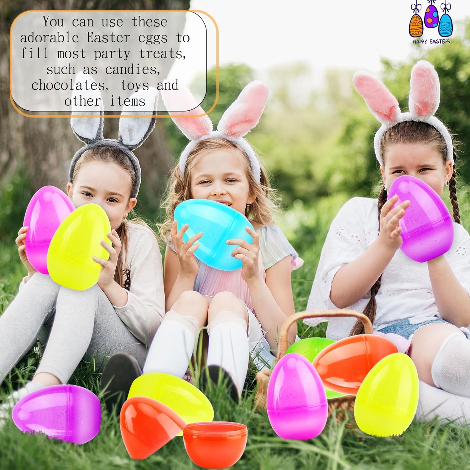 6 Inch Jumbo Plastic Easter Egg Colorful Bright Empty Large Clear Glitter Easter Eggs Fillable Translucent Easter Egg for Easter Hunt Party Favors Toys, 6 Colors (18) - Image 4