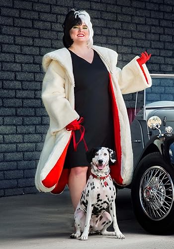 Vista 4 de Disfraz de abrigo de Cruella De Vil de talla grande para mujer