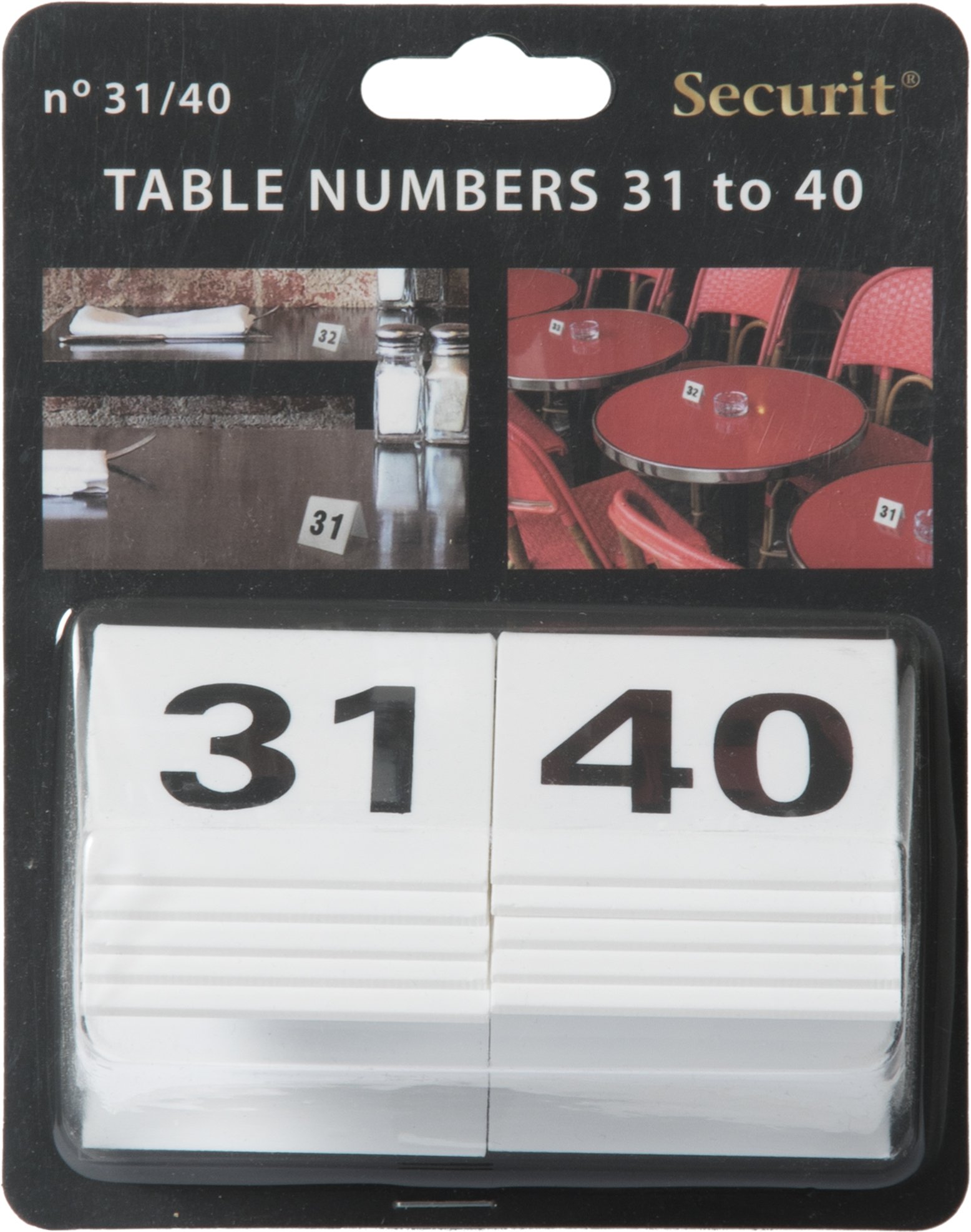 Securit TN-31-40 TN-31-40 Panneau de table Chiffres 31-40 4 x 4 x 5 cm