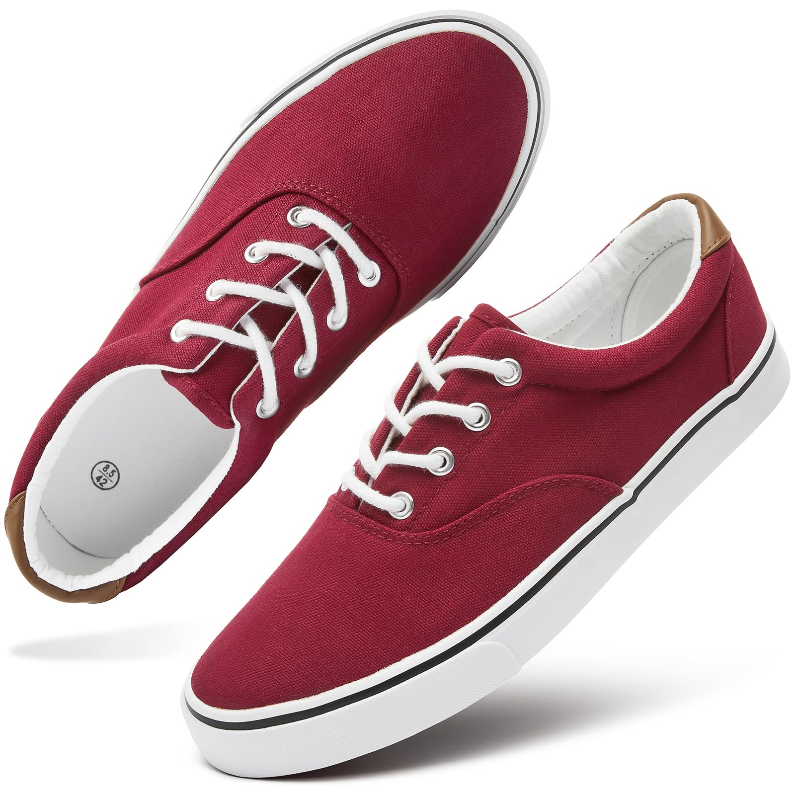 yageyan Men’s Low Top Canvas Walking Shoes Lace-up Fashion Sneakers Casual