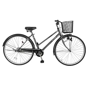 自転車　シティーサイクル26in.　カゴ付き　黒 Amazon | シティサイクル ブラック 黒 完全組立 自転車 27インチ