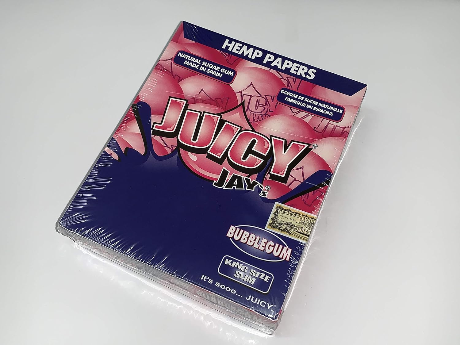 Juicy Jay's 1 Box King Size Slim Rolling Papers Bubblegum