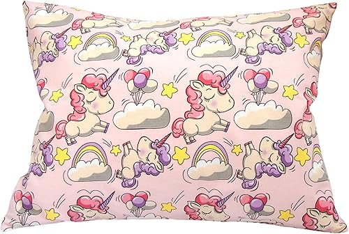 Funda de almohada para niños pequeños de 13 x 18 pulgadas, almohadas de unicornio de algodón, fundas de almohada pequeñas para almohadas de viaje,