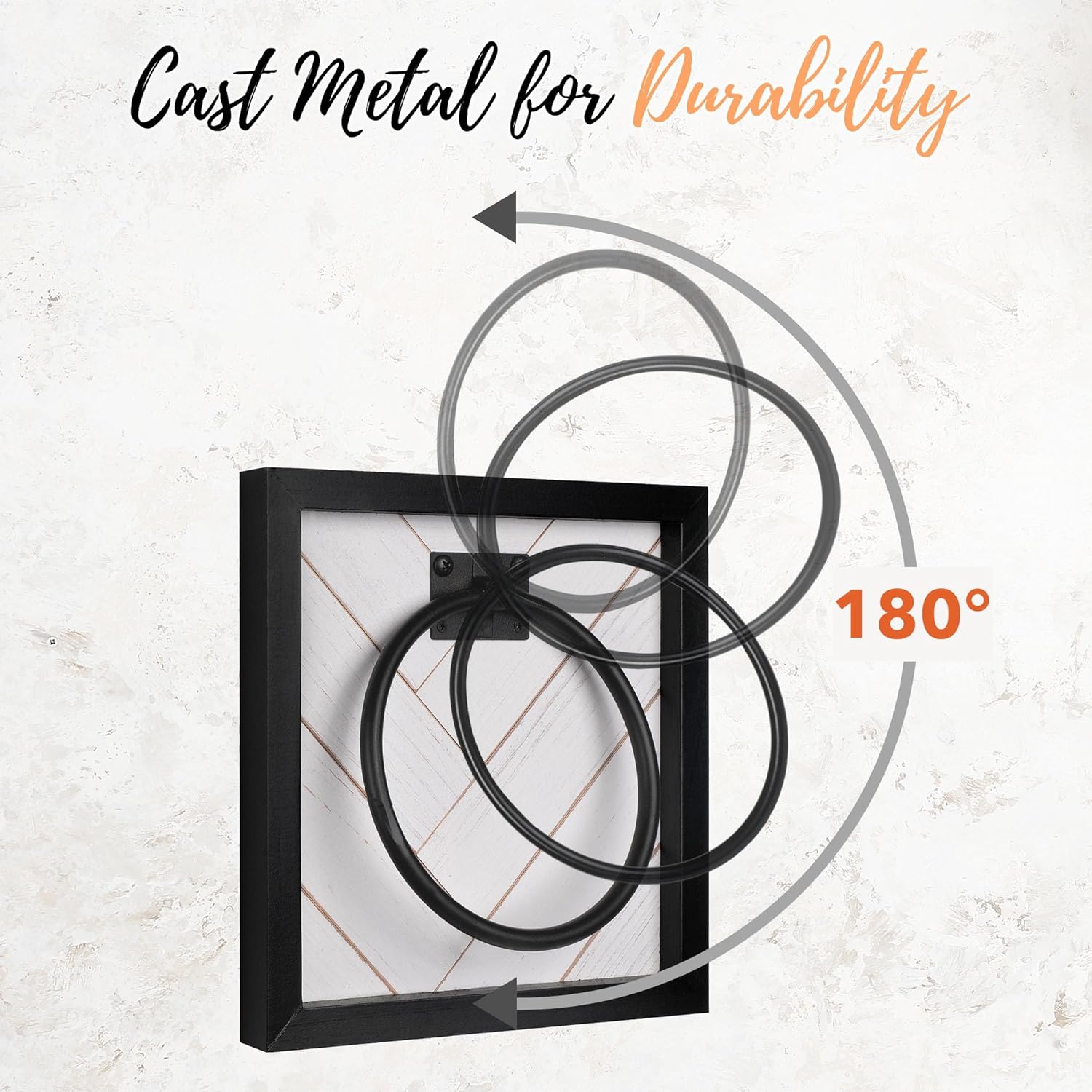 Autumn Alley Farmhouse Decor Hand Towel Ring & Modern Farmhouse Toilet Paper Holder Set - Rustic Bathroom Accessories with Unique Shiplap Design - Wall Mounted Black Ring and Wood Holder, White