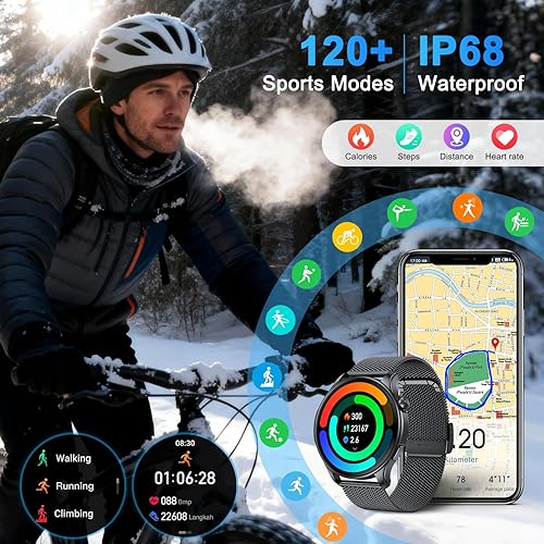 Miniatura 4 de Reloj inteligente para hombres y mujeres Fitness hacer respuesta llamada, impermeable, relojes digitales para hombre, podómetro, reloj inteligente,