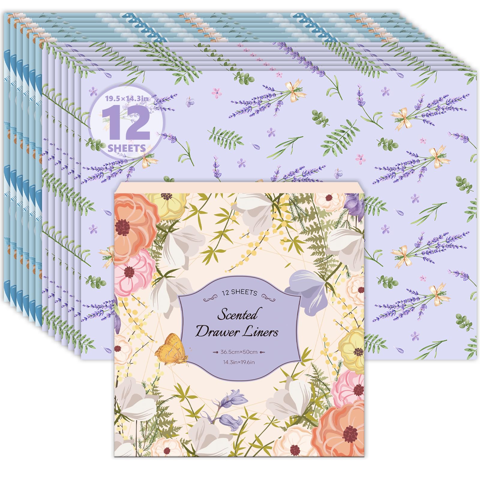 SCENTORINI Schrankpapier mit Babypuder et Leinen Duft – 12 B
