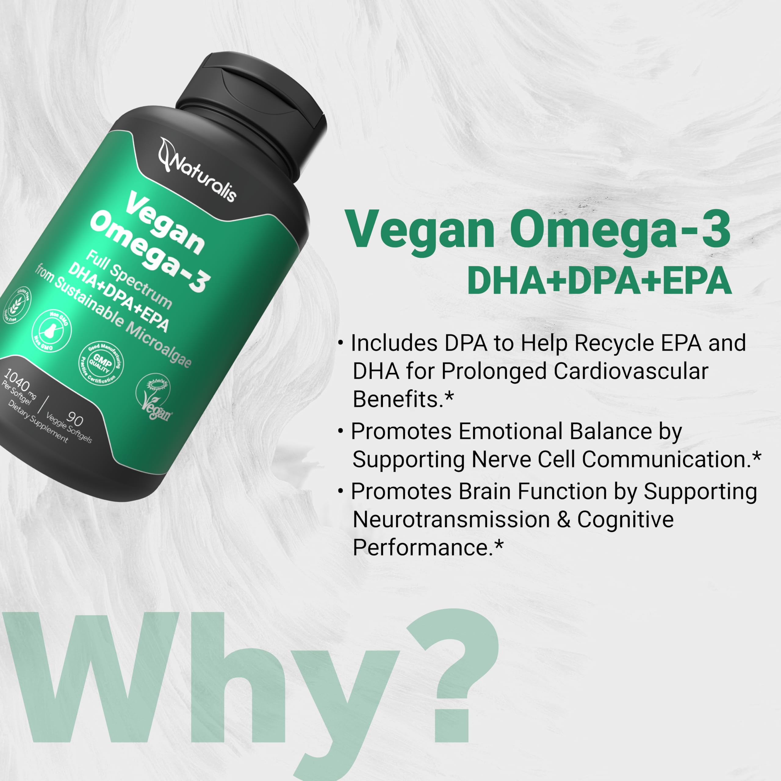 Naturalis Vegan Omega 3 1040mg 90 Softgels | an Alternative to Fish Oil — Amazon image 4