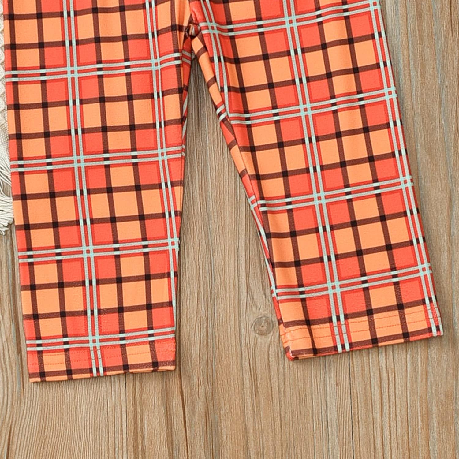 Aalizzwell Toddler Girls Thanksgiving Outfits, Little Girl Turkey Ruffle Tunic Top Pants Clothes Set - Image 5