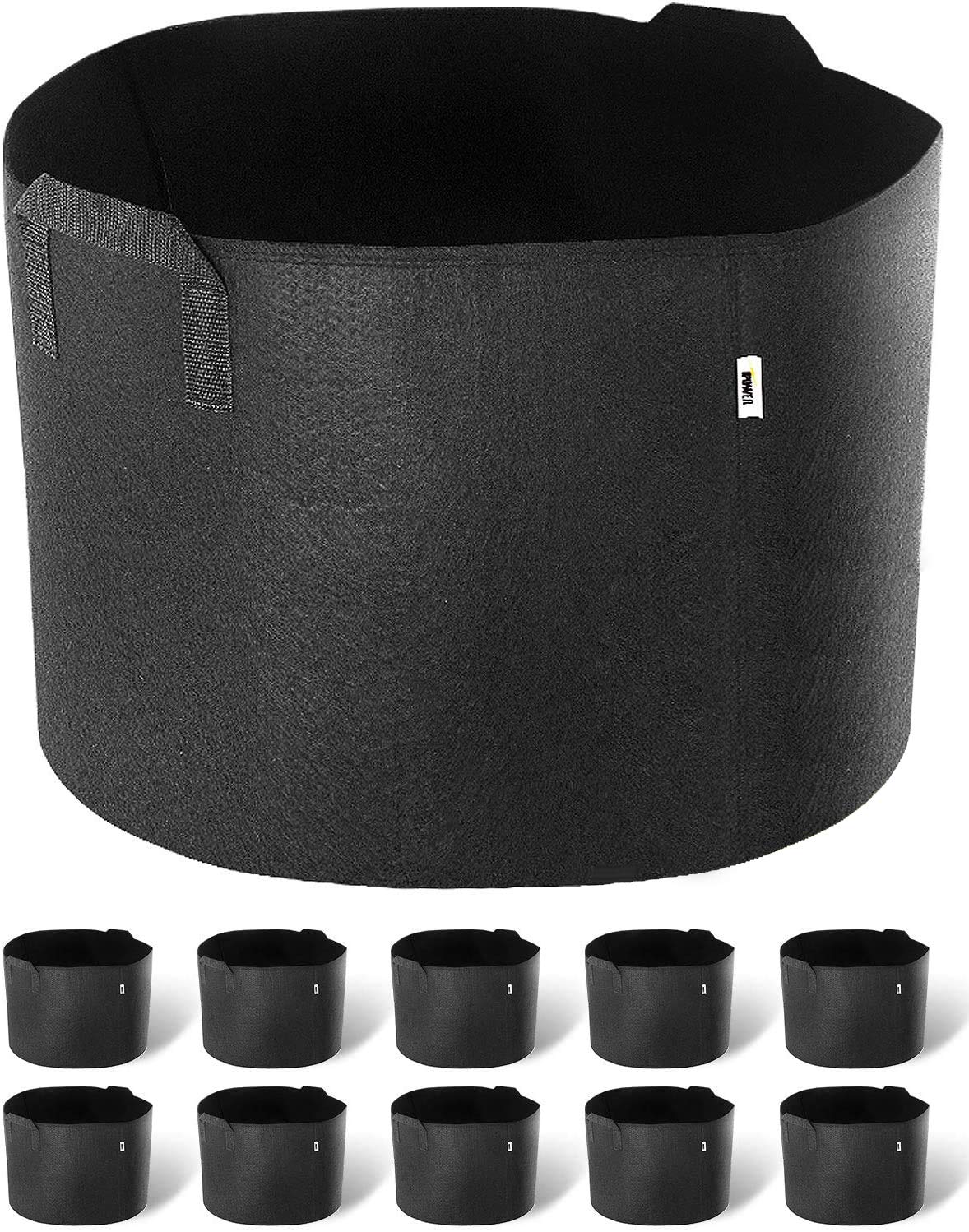 iPowerGrow Bags Nonwoven Fabric Pots Aeration Container with Strap Handles for Garden and Planting