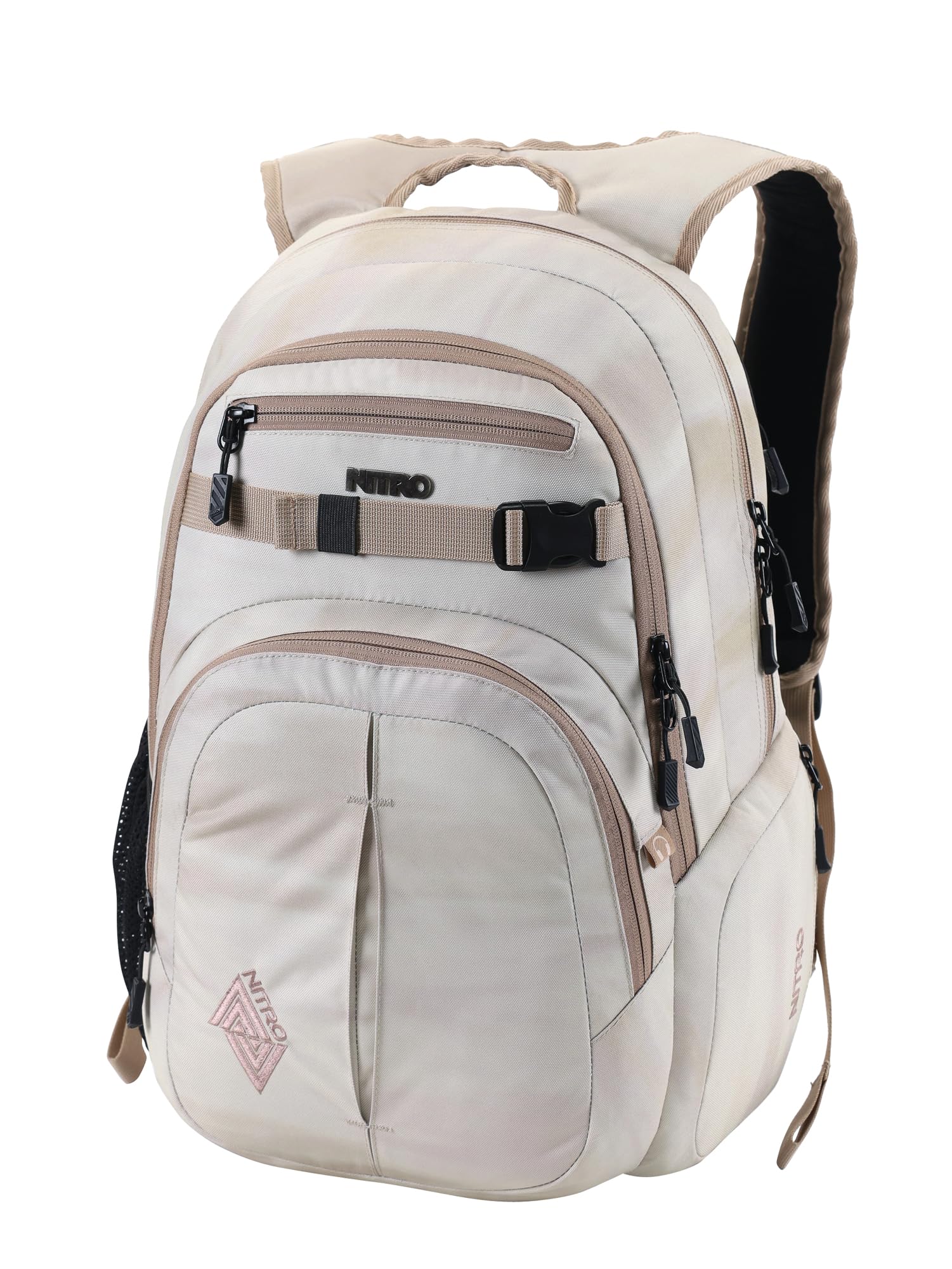 Nitro Chase Backpack School Backpack with Organiser School Bag Daypack with 17 Inch Laptop Compartment, Dune, Dune, Rucksack