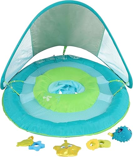 Miniatura 10 de Swimways Primavera Flotador Sun Canopy Incluye 5 ata juguetes para bebés y reutilizable bolsa de transporte