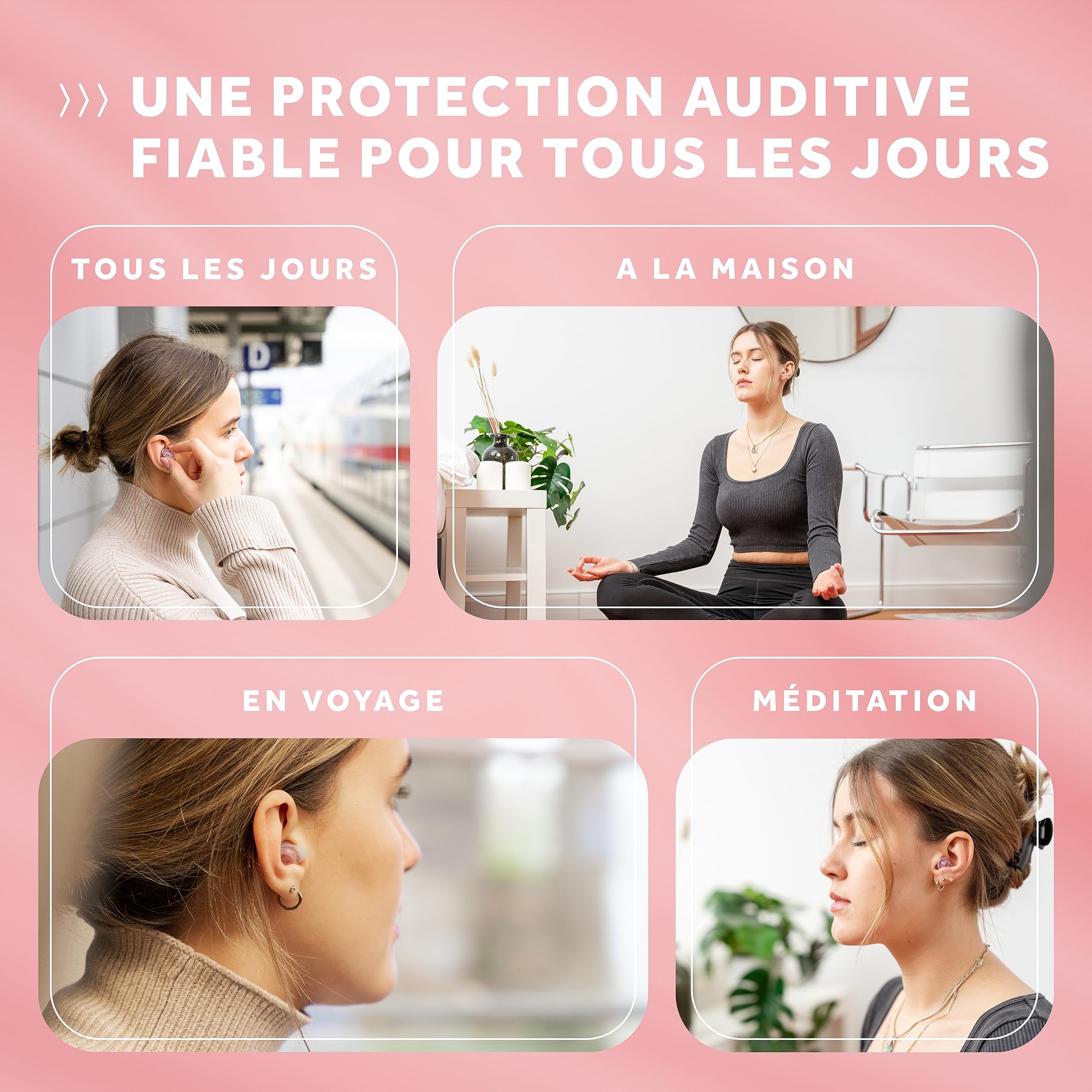Schallwerk ® Women+ bouchon d'oreille spécialement pour les femmes – atténue le bruit et maintient la qualité du son – idéal pour la musique, les festivals, le travail, les études