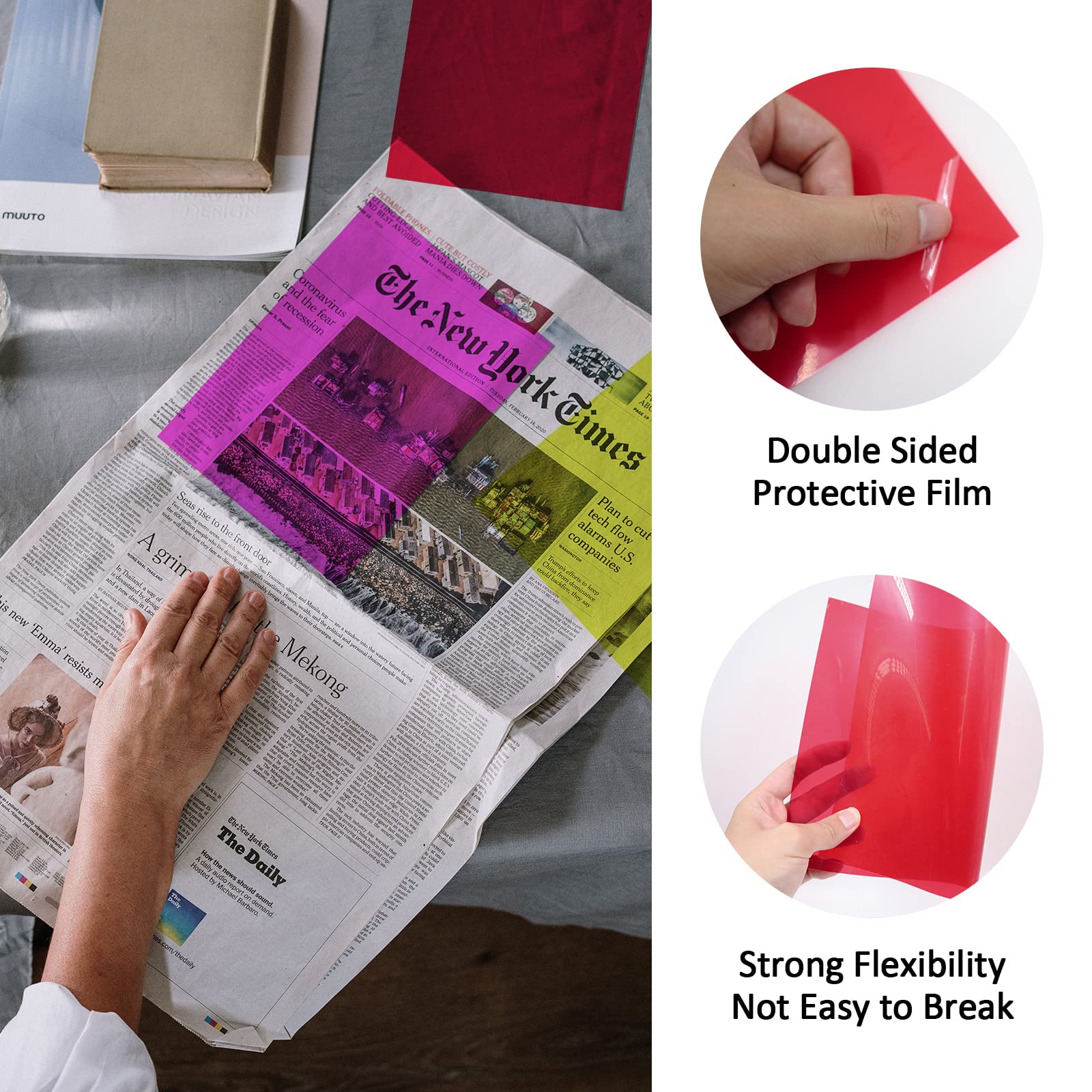 Feuilles Filtres Gel Coloré 6 Pièces - Gels Lumière Pour Photo Et Décoration