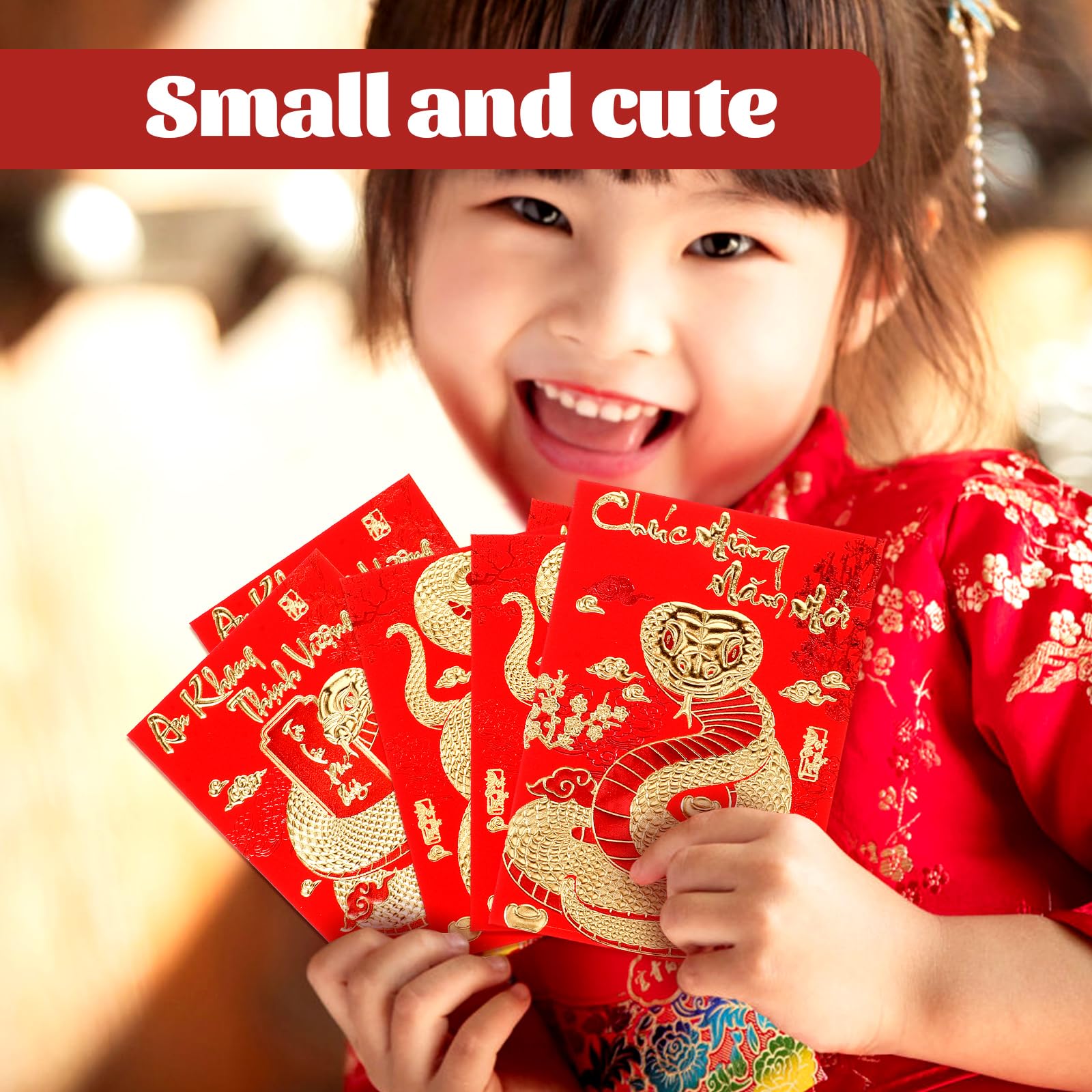 24 stks 2025 Rode Enveloppen Chinese Rode Pocket Jaar van De Slang Rode Enveloppen Lunar Nieuwjaar Hong Bao Traditionele Vietnamese Rode Enveloppen voor Bruiloft Geluk Cash Geld Zakken (Rood A